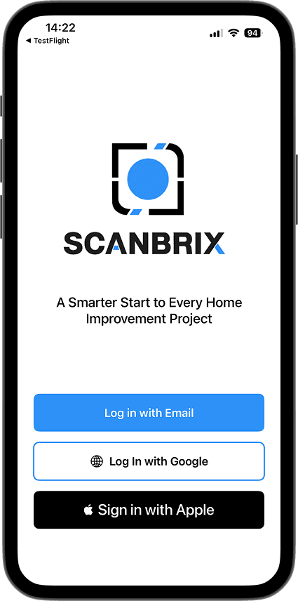iOS workspace list showing contractor projects