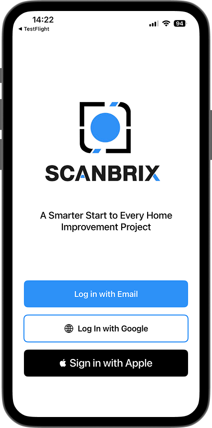 iOS workspace list showing contractor projects